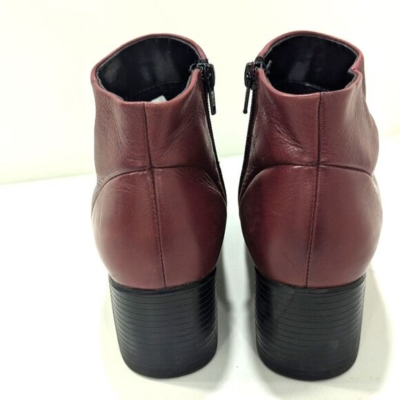 White Mountain ankle Boots VTG Burgundy wine red Leather Chelsea Fairchild  sz 7 - Picture 3 of 13